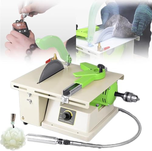 Ponceuse lapidaire, tour d'établi multifonction 1380 W, 500-7000 tr/min pour le polissage et le perçage de bijoux