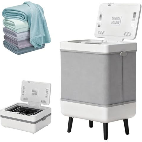 JAOGAUS Towel Warmer, Foldable Towel Heater Cabinet with LED Display | 35L Large Capacity Towels Warmer Barrel with Timer for Bathroom