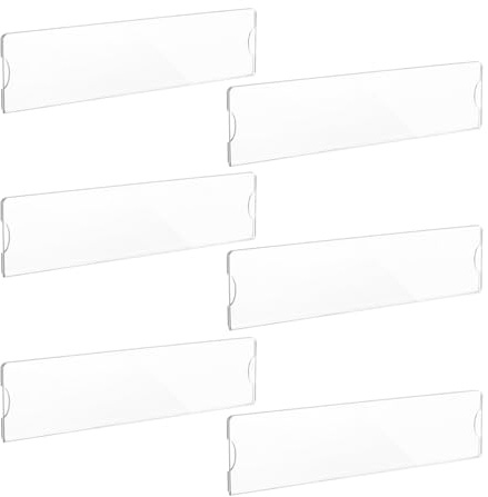 BIUDECO Soporte Acrílico Transparente para Placa de Puerta de Oficina 6 Unidades Marco para Placa de Identificación de Pared y Escritorio Portaetiquetas Versátil para Aulas y Salas de