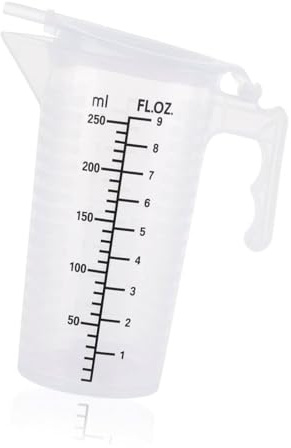1Pc 250ML Transparent Measuring Cup with Lid, Plastic Measuring Cup with Handle for Baking,Powder,Liquid,Measure & Mix