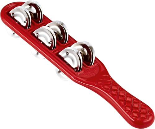Nino Percussion Jingle Stick Instrument - Musikinstrument für Kinder ab 3 Jahren - Kunststoff und Stahl, Rot (NINO13R)