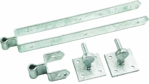 Eliza Tinsley 12-inch Galvanised Double Strap Plate Field Gate Hinge Set