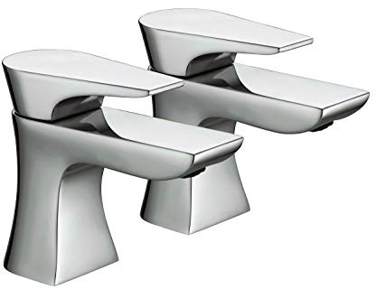Bristan Hourglass Bathroom Taps, Chrome Pillar Bath taps | HOU 3/4 C, Modern design, Matching bathroom sink taps and shower available, Lifetime Cover