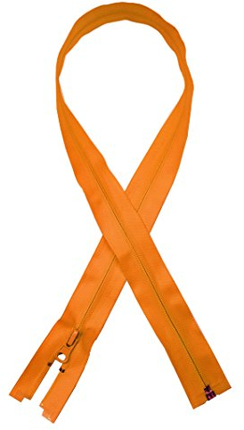 Cerniera lampo in TPU impermeabile, divisibile, disponibile in diversi colori (nero, blu, turchese, arancio, beige, rosso, neon e verde) e diverse misure (45, 50, 55, 60, 65, 70, 75, 80 cm), opaca, luminosa o con riflessi Orange 55 cm