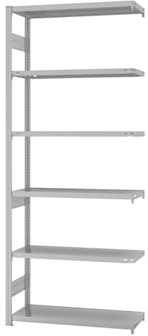 eurokraft | System-Steckregal | Bauart mittelschwer | kunststoffbeschichtet | Regalhöhe 2500 mm | Anbauregal | Breite x Tiefe 1000 x 400 mm