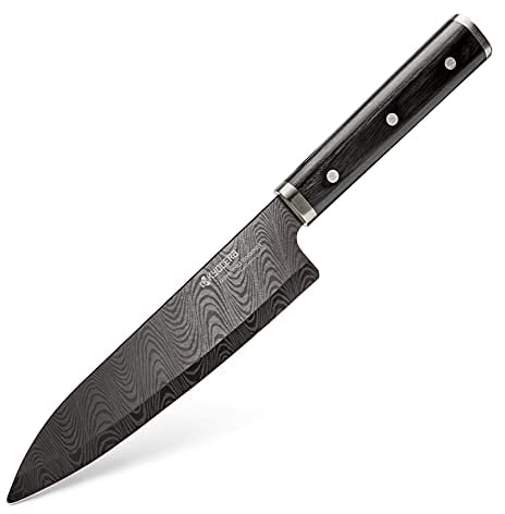 Kyocera Ceramica, Coltello da Chef, Kizuna Series, Legno Nero, Lama Hip 18 cm