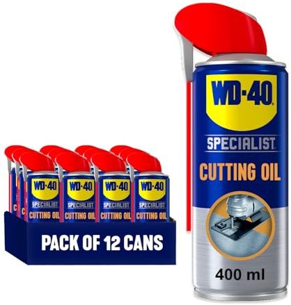 WD-40 Specialist Cutting Oil Spray, Smart Straw, 400ml, Workshop Pack of 12 | Extreme Pressure Cutting Oil Spray, Smart Straw, Reduces Heat & Extends Tool Life on All Stainless Steel & All Titanium 400ml