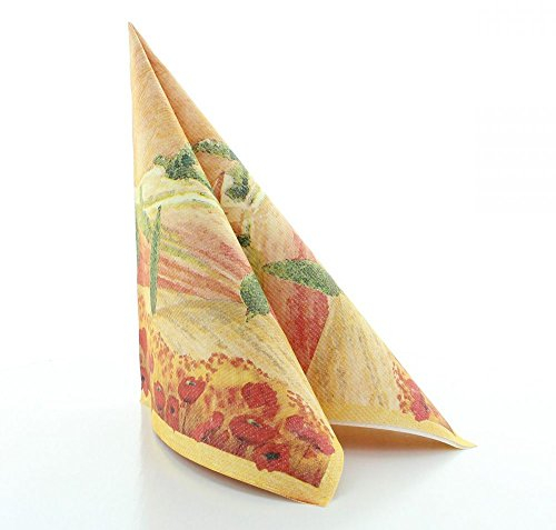 Sovie HORECA Airlaid Servietten Lombardia, 40 x 40 cm, 50 Stück – toskanische Landschaft in Herbstfarben – Premium-Servietten mit textilem Charakter für Gastronomie & stilvolle Tischdeko