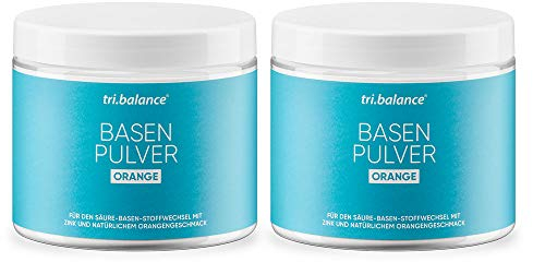 tri.balance Basenpulver Orange 300 g - 2er Pack inkl. E-Book Entsäuerungskur I Pro I Calium Calcium Zink für die Säure-Basen-Balance I vegan