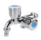 DEWIN Doppelwasserhahn,1/2 Zoll ABS Kunststoff Waschmaschine Wasserhahn, Waschbecken Becken Wasserhahn mit Doppelauslauf und Griff G1/2(Verschlussgriff)