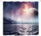 A.Monamour Duschvorhänge Ozean Abendhimmel Runde Mond Galaxie Universum Raum Abstrakte Kunst Bild Gedruckt Wasserdicht Mehltau Beständig Polyester Stoff Duschvorhang Für Badezimmer Zubehör 180X200 cm