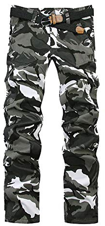 ShiFan Thermohose Herren Cargo Arbeit Camo Hose Outdoor Camping Wandern Gefütterte Hosen Camouflage 40