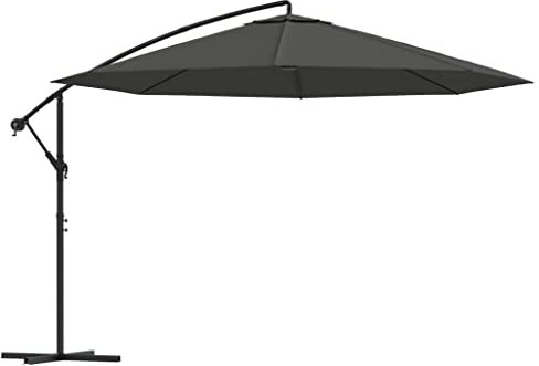 vidaXL Ampelschirm 350cm Anthrazit Sonnenschirm Gartenschirm Kurbelschirm