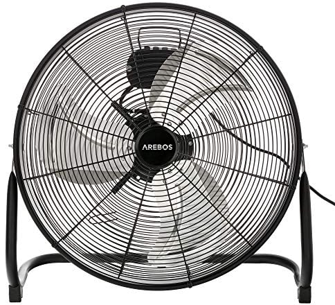 Arebos - Ventilatore da pavimento | con 3 livelli di velocità | 120 W | nero