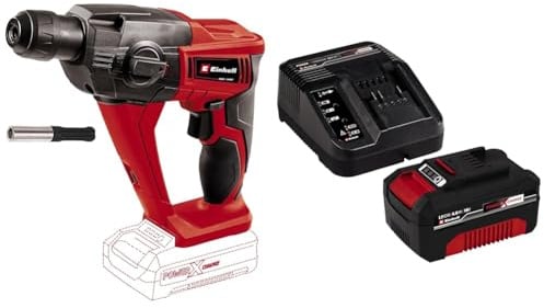 einhell 4513812 Martello Tassellatore a Batteria a 3 Funzioni Te-HD, 18 Li-Solo, 18 V, Senza Caricabatteria + Power-X-Change Starter Kit, Caricabatteria e Batteria da 4000 mAh Li-Ion
