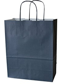 PGV Papiertragetaschen farbig mit Kordel BLAU Blue - Verschiedene Größen und Mengen (36 + 13 x 41 cm, 50 Stück)