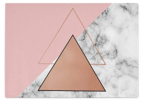 Glass Chopping Board Worktop Saver Kitchen Surface Heat Protector Pink Grey Rose Gold