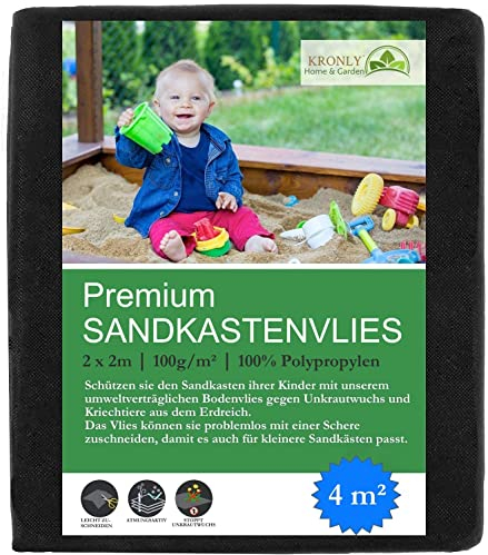 Toison de bac à Sable 2x2 m - Toison de désherbage pour Les Enfants Bac à Sable - sous-Couche de bac à Sable perméable à l'eau, indéchirable et écologique