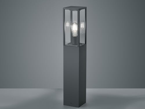 Moderne Wegeleuchte in Laternenoptik aus Aluminium Anthrazit, Höhe 80cm
