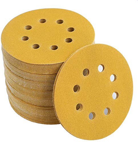 Aiyard 5-Inch 8-Hole Hook and Loop Sanding Discs 150-Grit, 100-Pack