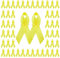 WANDIC Lot de 100 Broches en Forme de Rubans en Satin avec épingles à nourrice - pour Sensibilisation au Cancer de la vessie et au Cancer Infantile - pour Homme et Femme - Jaune - 7,5 x 4 cm