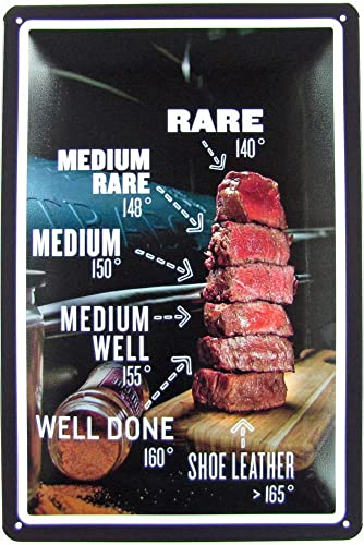 Metall Schild 20x30cm Beef Fleisch Steak Garstufen Blechschild
