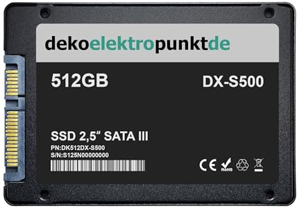 dekoelektropunktde 512GB SSD Festplatte passend für ASUS ROG Strix B450-F Gaming Mainboard, Alternatives Ersatzteil 2,5 Zoll SATA3