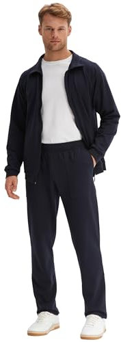 Morgenstern Hausanzug Herren Set Trainingsanzug Freizeitanzug Baumwolle 2-teilig langarm Jacke lange Hose Marineblau Größe M