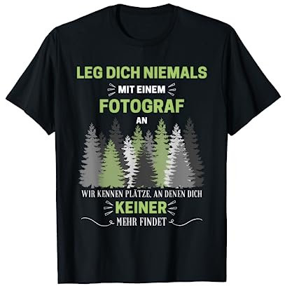Fotograf Geschenk-Idee Store - Herren - Schwarz - Cartoon-T-Shirt - Klein - EU S - Rundhals - Halbarm - Klassisch - Lustiges Design