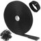 WSZJINB Sujetacables Reutilizables de 15m x 2cm con 70 Hebillas, Bridas Negras para Organizador Management de Cables, Negro