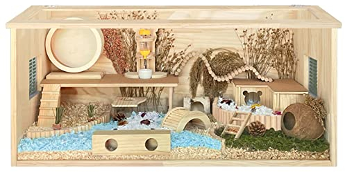 QZSM Hamsterkäfig Mit Zubehör - Kleintierkäfig, Hamster-Stall Mit Laufrad für Hamster Oder Mäuse, Heimtiercenter, Nager Käfig (100 * 50 * 50cm)
