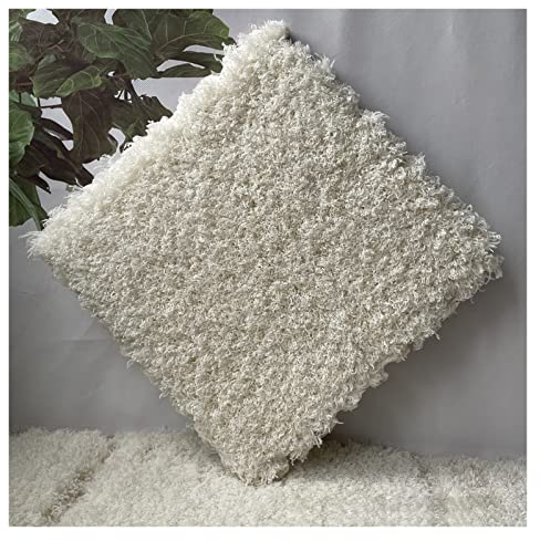 12 Sq.Ft / 12 Stück Ineinandergreifende Teppichfliesen, Quadratische Bodenmatten Aus Plüschschaumstoff, Puzzle-Bodenmatte Für Wohnzimmer, Schlafzimmer(Color:Beige)