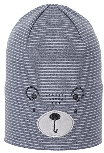 Sterntaler Unisex Kinder Mütze Baby Beanie Mütze Bär, Blau, 49