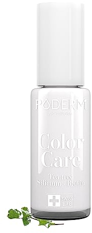 PODERM - TEEBAUM-NAGELLACK COLOR CARE Weiß - verbessert das Aussehen für die gelbe oder brüchige Nägel - 2 IN 1 PFLEGE - Hergestellt in der Schweiz