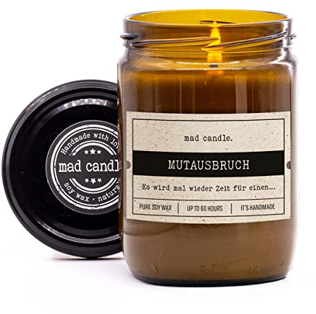 Mad Candle Duftkerze mit Spruch | Mutausbruch | Lustige Kerze mit Zitat | Geschenk für Frauen | Kerze zum Verschenken für Freunde & Familie | Geburtstagskerze