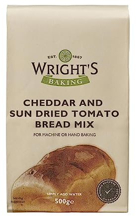 Wright's | Cheddar & Sundried Tomato Bread Mix 5X500g | includes Cheddar cheese with Mediterranean sundried tomatoes, onions, herbs and garlic |For machine or hand baking | Suitable for vegetarians
