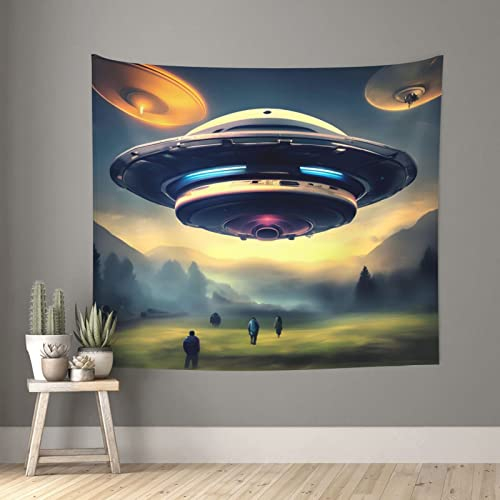 vacsAX Tapisserie, UFO-Landung, Kunstdruck, Wandbild für Schlafzimmer, Wohnzimmer, Wohnheim, Heimdekoration, 152,4 x 130,5 cm