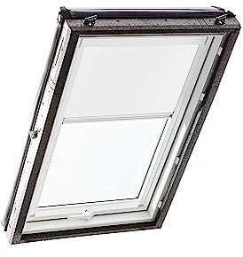 Original Roto Verdunkelungsrollo ZRV - Nahezu vollständige Verdunkelung - Führungsschiene Weiß - Dachfenster Baureihe Designo R4/R7 und Classic 43/73 - Größe 065/118 | 06/11 - Stofffarbe Weiß