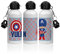 Bouteille en aluminium personnalisée avec nom - 500 ml - Pour l'école - Cadeau personnalisé - Différents modèles au choix (Captain America)