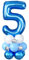 Blau Zahl 5 Ballon, 40 Zoll Nummer 5 Folienballon, Riesenzahl Fünf Luftballons Turm Stand mit Stern, Großer Big Helium Digital Balloons Stack für Jungen Mädchen 5 Geburtstag Jubiläum Party Dekoration