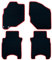OCC DESIGN - Custom Fußmatten, kompatibel mit Honda JAZZ (2001-2008), hochwertiger Teppich, Velours/Polypropylen, Original Verankerung, rutschfester Rücken, Fersenkappe, rote Zierleiste