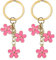 Bewudy Lot de 2 porte-clés en forme de fleurs pour femme, porte-clés décoratif pour filles, meilleur cadeau pour femme, accessoires de sac à main, doré, 3x3cm/1.18x1.18in (2pcs rose)