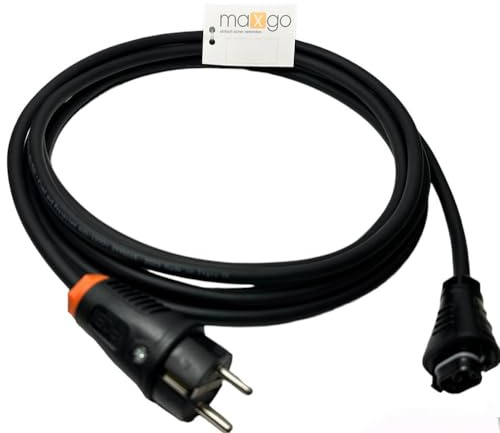 maxgo Solar Kabel AC- Stromkabel Verlängerungskabel H07RN-F 3G1,5mm² HMS-Feldstecker BC-05 Buchse Connector auf Schuko-Stecker Für Mikro-Wechselrichter Größe:15m