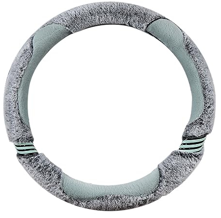 Lenkradbezug Plüsch, 38cm/15 Zoll Lenkradabdeckung Winter Lenkradschoner Universal Auto Lenkradhülle Plüsch Teleskop Lenkrad Abdeckung Lenkradbezug Anti Rutsch Warme Lenkrad Abdeckung