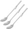 Fackelmann 9909250 Lot de 3 cuillères Longues, cuillère à café, cuillère 2 en 1 pour Confiture, cuillère à Confiture, Acier Inoxydable, 19 cm