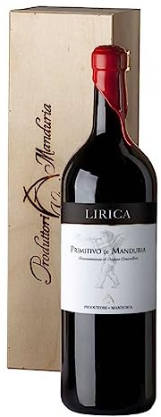 Doppio Magnum 3 Litri Primitivo di Manduria Lirica DOC in Cassa Legno