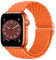 Nepfaivy Geflochtenes Armband Kompatibel mit Apple Watch Armband 45mm 44mm 46mm 49mm 42mm für Damen Herren, Nylon Stoff Sport Elastisches Band für iWatch Series 10/9/8/Ultra/SE/7/6/5/4/3/2/1, Orange