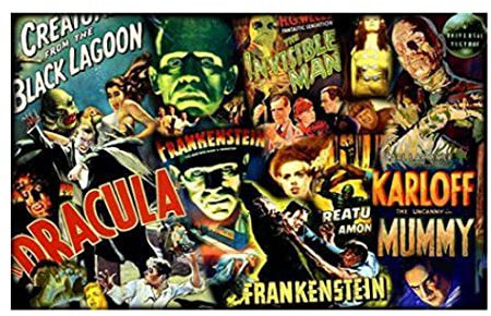 ANSNOW Wooden Jigsaw 1000 Piece Frankenstein Horror Movie Puzzles Educational Toys for Adult Birthday Gift