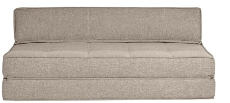 Miliboo Katy Wohnzimmer Sessel, umwandelbar, 2-Sitzer, Stoff, Taupe