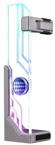 Cooler Master Atlas ARGB GPU Support Bracket, Aluminum Magnets Stand, Infinity Mirror Design, ARGB Tempered Glass, Dual-Axis Mode Vertical | Horizontal. (MCA-U000R-AGSBTG-00)